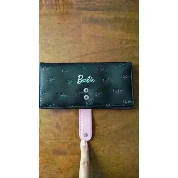Black and Pink Barbie Wallet Button Closure Miniso - Picture 2 of 5